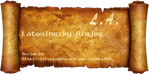 Latosinszky Alajos névjegykártya